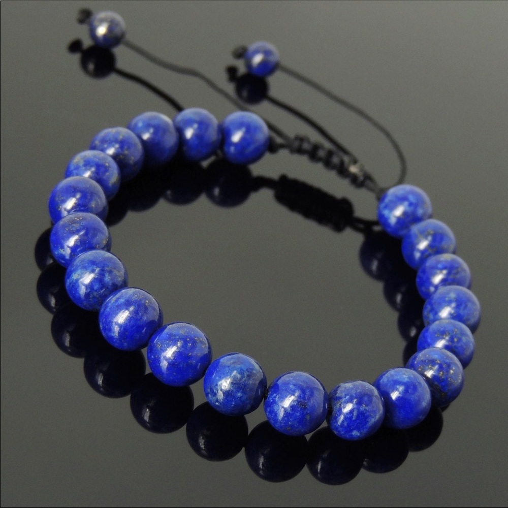 Lapis Lazuli Adjustable Beaded Bracelet For Men & Women
